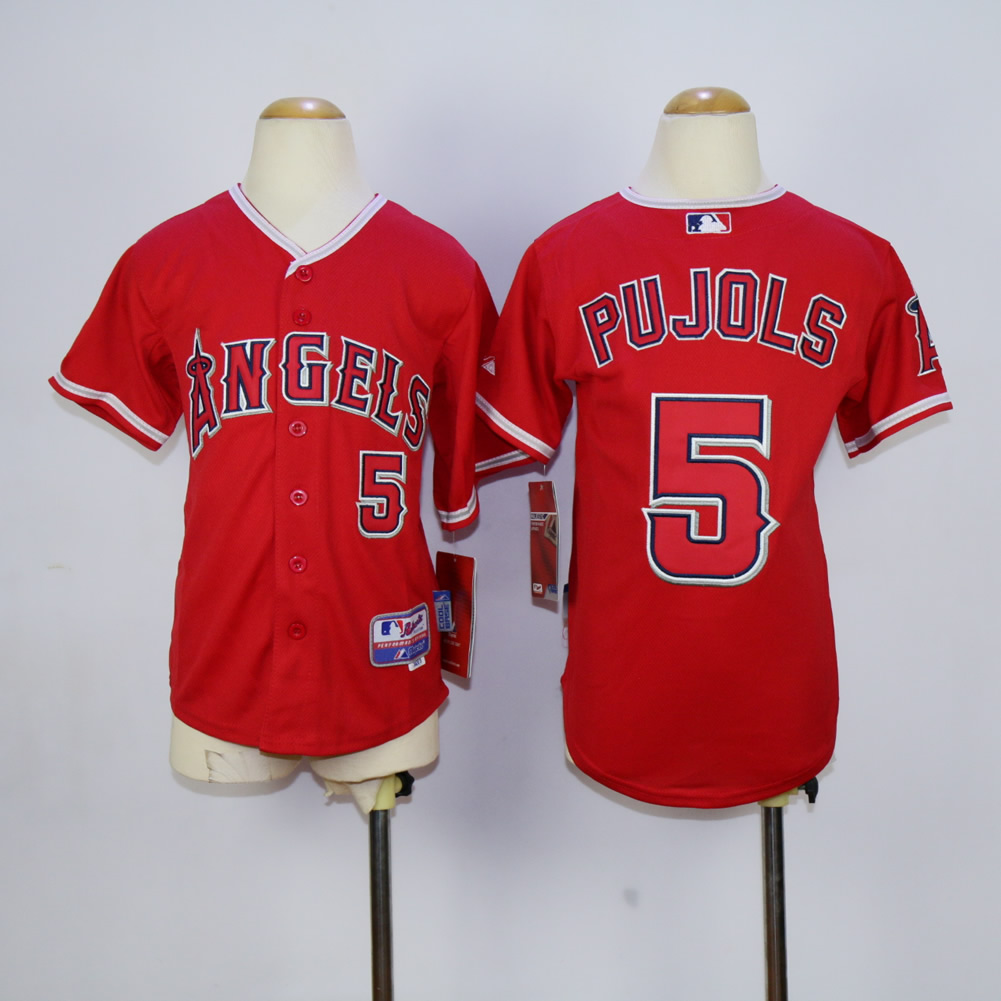 Youth Los Angeles Angels 5 Pujols Red MLB Jerseys